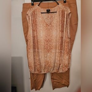 Coral leopard blouse